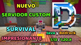 🌳¡NUEVO SERVIDOR SURVIVAL CUSTOM Para Minecraft PE y Java 120X 🌎 [upl. by Lyrac208]