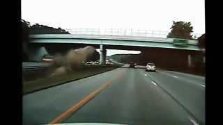 Extra Footage of 675 wreck Car goes airborne 100 mph crash hits bridge caught in Ohio [upl. by Giule]