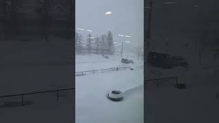 Snow storm in Jessheim Norway 17012024 [upl. by Anialem]