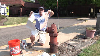 How to Paint a Fire Hydrant Aug 13 2013 [upl. by Nessej842]