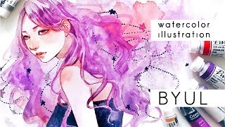 BYUL Watercolor speedpaint [upl. by Conrade684]