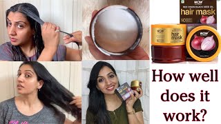 WOW Skin Science Red Onion Hair Mask for Frizz Free Smooth Hair Honest Review amp Demo [upl. by Adnawed]