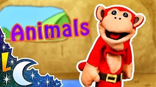 Los Animales en Inglés  El Mono Sílabo  Inglés para Niños  Lunacreciente [upl. by Hadihsar]