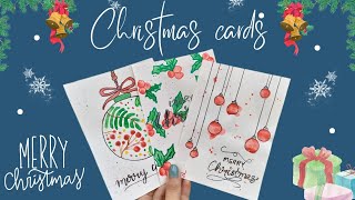 Easy Watercolour Christmas Cards  Christmas Greetings  Merry Christmas  Handmade Christmas Cards [upl. by Zosima]