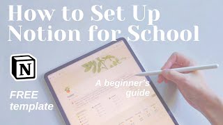 how to set up notion for school  FREE template  a beginners guide [upl. by Ikim]