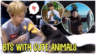 BTS With Cute Animals [upl. by Gawlas]