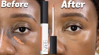 FULLY COVER DARK CIRCLES using Orange color corrector  NEW Nars Radiant Color Corrector Review [upl. by Eimarrej662]