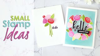 2 FANTASTIC Ways to Use Small Floral Stamps On Cards [upl. by Ayo273]