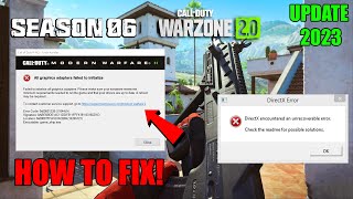 How To Fix Warzone 20 Season 6 GameShipexe error and DirectX crashing [upl. by Yrral]