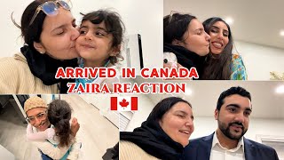 GRANDDAUGHTER ZAIRA REACTION 🥰  ARRIVED IN CANADA 🇨🇦 [upl. by Cheyney]