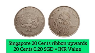 Singapore 20 Cents ribbon upwards 20 Cents SGD INR Value coinvalue foreigncoins [upl. by Dalia]