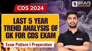 Last 5 year Trend Analysis of GK For CDS exam I CDS Exam pattern I CDS Preparation I CDS GK 2024 [upl. by Allecnirp]