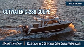 Cutwater C288 Coupe Cabin Cruiser  Full Walkthrough Review [upl. by Shiff]