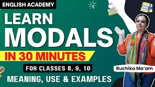 Modals Class 10 9 use and examples Modal Exercises English Grammar by English Academy [upl. by Ashling]