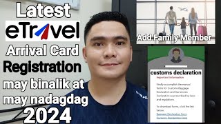 NAGSIMULA NA  UPDATED ETRAVEL ARRIVAL CARD REGISTRATION  BAGGAGE AND CURRENCY DECLARATION 2024 [upl. by Nawed]