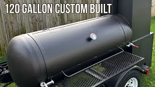 Custom Built Offset Smoker  120 Gallon Reverse Flow Smoker [upl. by Neerac]