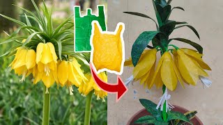 Cara Membuat Bunga dari plastik kresek  How to make Fritillaria Imperialis from plastic bag [upl. by Colwen439]