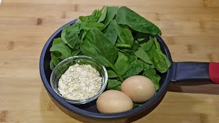 TORTILLA de AVENA y ESPINACAS CENA en 5 MINUTOS SENCILLA Y SALUDABLE Sin complicaciones [upl. by Alrad]