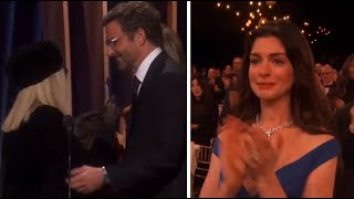 Anne Hathaway crying as Barbra Streisand gets on stage at SAG Awards 2024 [upl. by Yelbmik]