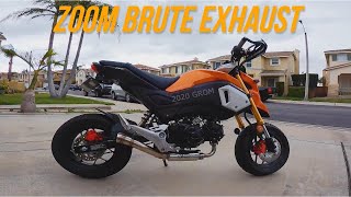 Honda Grom Zoom Brute Exhaust Install  Ride with Sound [upl. by Rabaj]