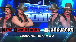 WWE 2K23  Tornade Tag Team Steel Cage Match  The Blackjacks vs The New Blackjacks [upl. by Calesta]