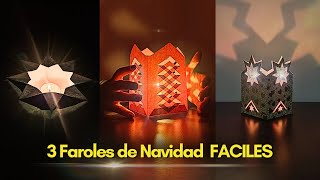 🎄 FAROLES NAVIDEÑOS DIY 3 Ideas SORPRENDENTES y FÁCILES 🌟 para el Día de las Velitas 🕯️ [upl. by Adilen]