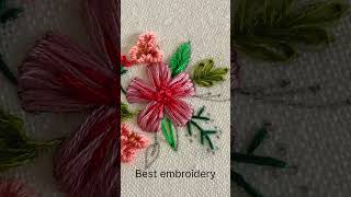 Satin stitch leaf embroidery [upl. by Tnarb835]