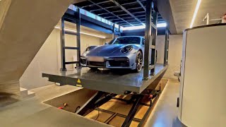 Beautiful carlift for Porsche underground parking  LiftMore [upl. by Fritz925]