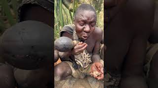 Beautiful how hadzabe tribe bushmen enjoys natural bush food in the nature [upl. by Nollahp]