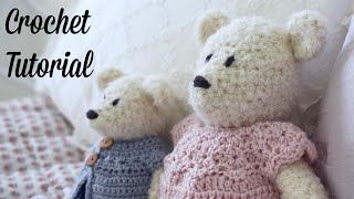 How to crochet a fluffy bear family  amigurumi bears tutorial [upl. by Dawes]