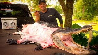 GRAPHIC How to Butcher a Massive Alligator [upl. by Henrion]