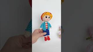 💥Beautiful crochet Boy doll  Красивая кукла Мальчик крючком💥 [upl. by Yretsym]