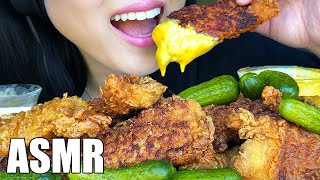 ASMR KFC NASHVILLE HOT CHEESY FRIED CHICKEN amp PICKLES MUKBANG No Talking Eating Sounds  ASMR Phan [upl. by Leighland]