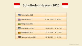 Schulferien Hessen 2023 [upl. by Kevyn394]