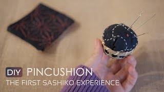 How to make pincushion  The First Sashiko Experience 刺子绣初尝试 [upl. by Krissie]