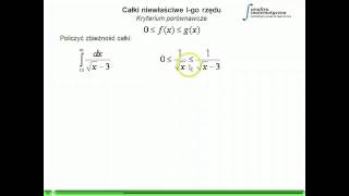 Całki niewłaściwe Igo rodzaju  Kryterium porównawcze [upl. by Gavrilla]