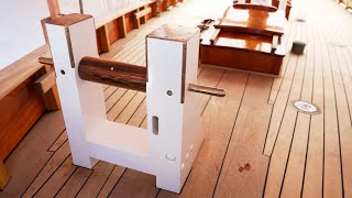 Bowsprit Step  Turning Lignum Vitae on a lathe [upl. by Noryahs]