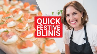 Quick Blinis Recipe  Festive Cooking with Olivia [upl. by Pizor647]