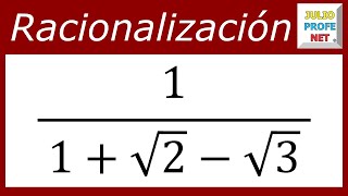 RACIONALIZACIÓN CON TRES TÉRMINOS EN EL DENOMINADOR [upl. by Anatnom347]