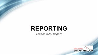 Vendor 1099 Report Tutorial [upl. by Namzed]