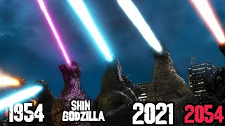 Evolution of GODZILLAS ATOMIC BREATH 195420232054 [upl. by Annawd]