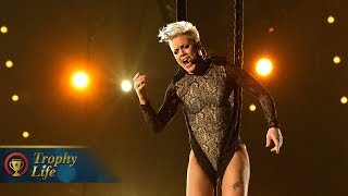 Pink Acrobatic quotTryquot Grammys 2014 Performance [upl. by Bernadene]