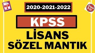 LİSANS KPSS Sözel Mantık Soru Çözümleri PDF  LİSANS KPSS Sözel Mantık Son 3 Yıl [upl. by Krueger]