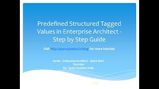 Enterprise Architect  Tagged Value Tutorial [upl. by Hirsch]