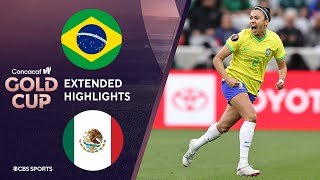 Brazil vs Mexico Extended Highlights  CONCACAF W Gold Cup I CBS Sports Attacking Third [upl. by Jo-Ann979]