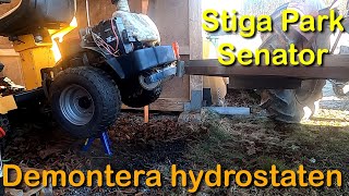 Lawnmower hydrostatic drive removal Stiga Park Senator [upl. by Maisey]