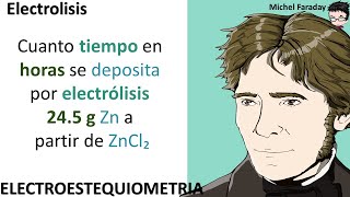 𝐄𝐥𝐞𝐜𝐭𝐫𝐨𝐥𝐢𝐬𝐢𝐬 Cuanto tiempo en horas se deposita por electrólisis 245 g Zn a partir de ZnCl₂ [upl. by Ahk467]