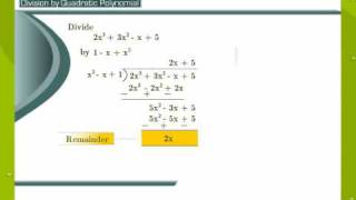 Division Algorithm For Polynomials [upl. by Milli]