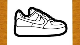 COMMENT DESSINER UNE CHAUSSURE NIKE AIR FORCE 1  Dessins faciles [upl. by Michaella428]