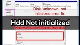 HDD unknown Not initialized in Windows 10 under Different Situations  MBR Rebuild Problem [upl. by Aurthur532]